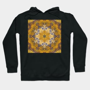 Digital Mandala Yellow Blue and White Hoodie